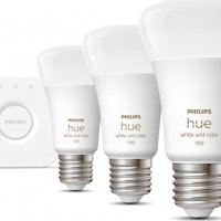 PHILIPS Hue 3 бр LED Крушки бяла и цветна светлина и рутер за управление, снимка 3 - Лед осветление - 39349851