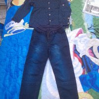 Дънки и риза 122 размер, снимка 1 - Детски панталони и дънки - 42248812
