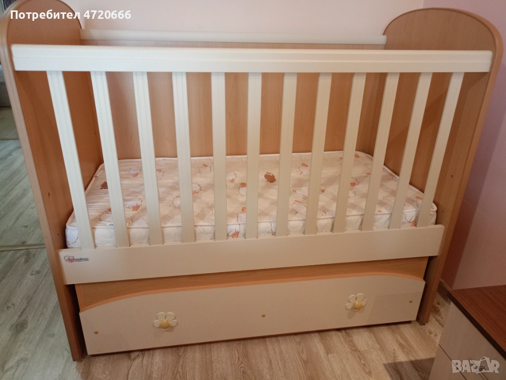 Детска кошара 70/140 с матрак, снимка 1