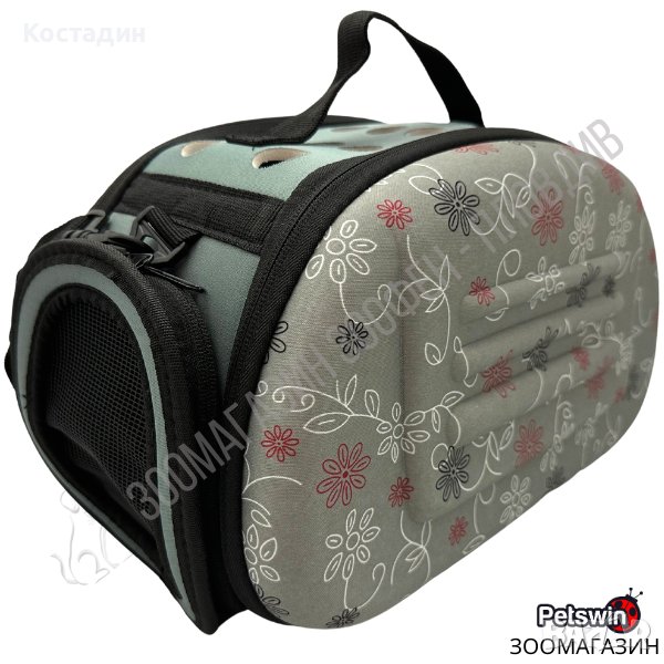 Чанта за Пренасяне на Коте/Куче - Малка Порода - 36см/21см/21см - Сива разцветка, снимка 1