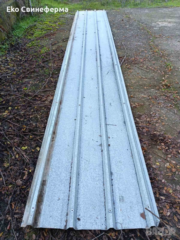 Нагънати профилирани ламарини поцинковани 6х0.87 м около 1мм - Монтана, снимка 1