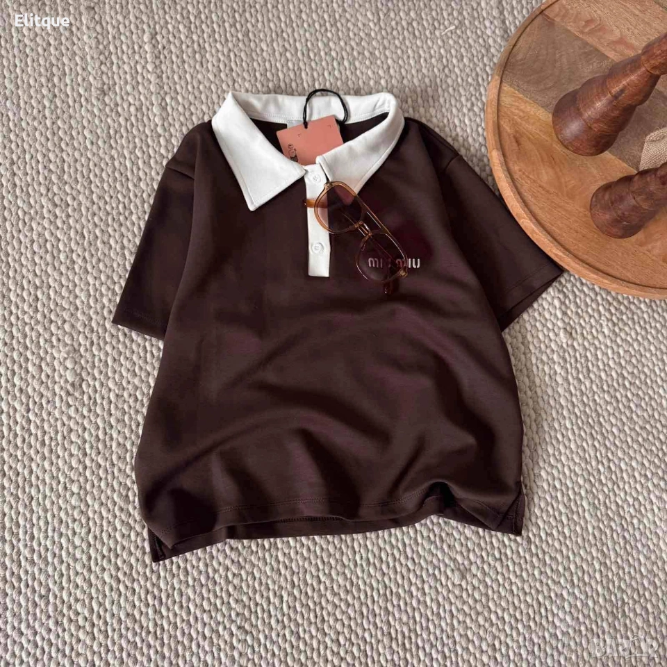 тениска с якичка miu miu , снимка 1