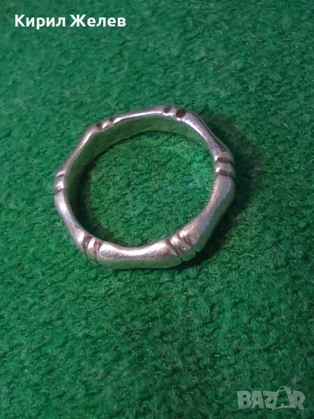 ПРЕКРАСЕН Стар АРТ ДЕКО АНЖЛИЙСКИ СРЕБЪРЕН ПРЪСТЕН СРЕБРО 925 РЪЧНА ХУДОЖЕСТВЕНА ИЗРАБОТКА 38483, снимка 1