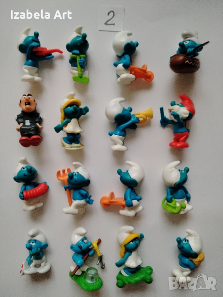 16бр фигури Kinder СМЪРФОВЕ/стари Киндер играчки от шоколадови яйца , снимка 1