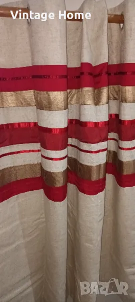 Нови пердета комплект 2 броя с подплата, снимка 1