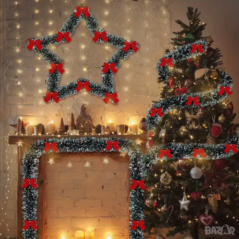 🎄✨ 6.0 Метрова Коледна Гирлянда с Панделки – Премиум Декорация ✨🎄, снимка 1