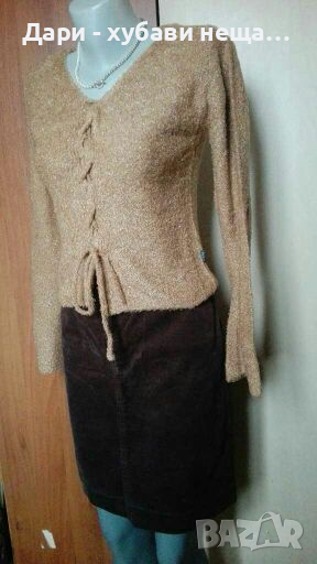 Комплект от джинсова пола и бежова интересна блуза/жилетка🍀❤M, МL❤🍀арт.4062, снимка 1