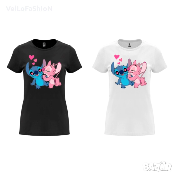 Нова дамска тениска с героите Стич и Ейнджъл (Stitch & Angel), снимка 1