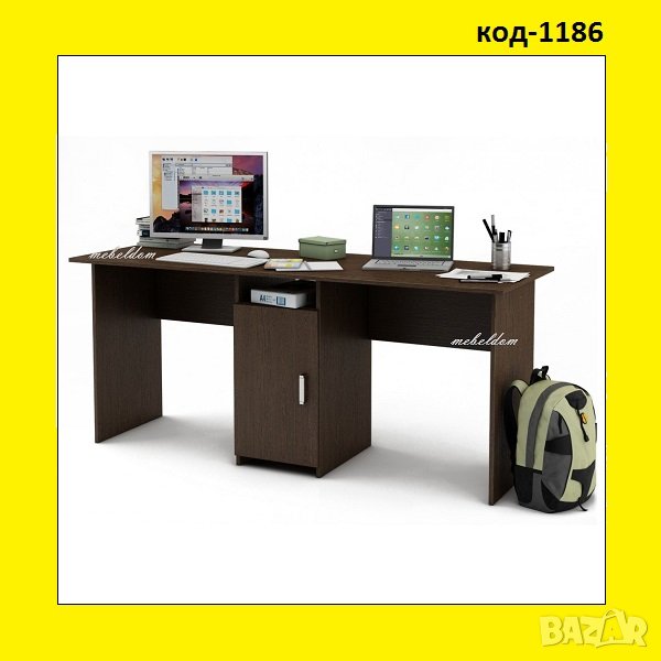 Бюро 175см. за двама с плавна врата(код-1186), снимка 1