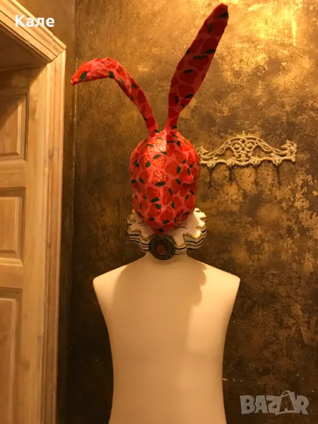 Глава за манекен заек декорация за магазин фотосесия папие маше, снимка 1