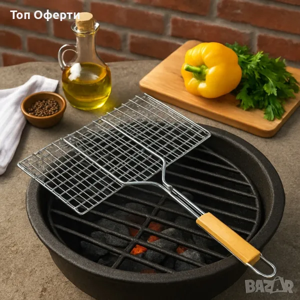 Скара за барбекю за бургери Muhler 32x19x47.5см / 32x19x48 см, снимка 1