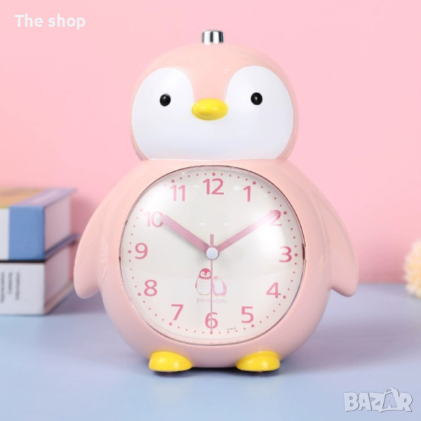 Детски часовник, нощна лампа Пингвин 14cm*18cm*10cm (001) - 3 цвята, снимка 1