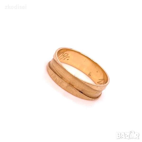 Златен пръстен брачна халка 2,37р. размер:57 14кр. проба:585 модел:32577-1, снимка 1