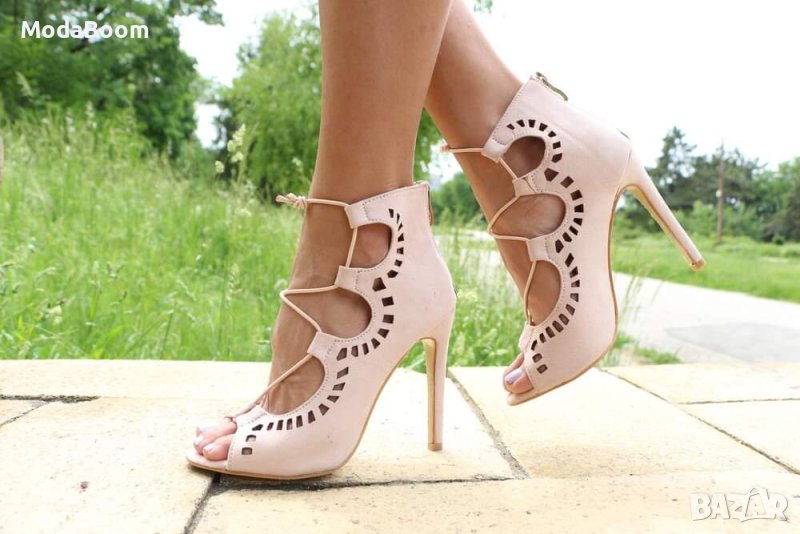 Велурени летни боти на ток , снимка 1