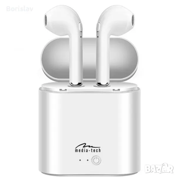 Бeзжични слушалки R-PHONES TWS MT3589W, бели, снимка 1