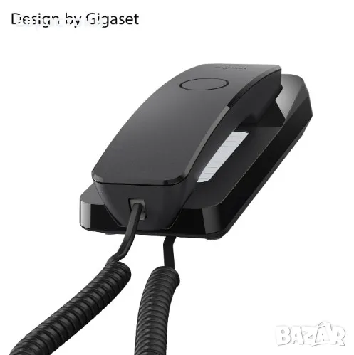 Стационарен телефон Gigaset Desk 200, компактен дизайн, настолен/стенен монтаж, цвят: черно, снимка 1