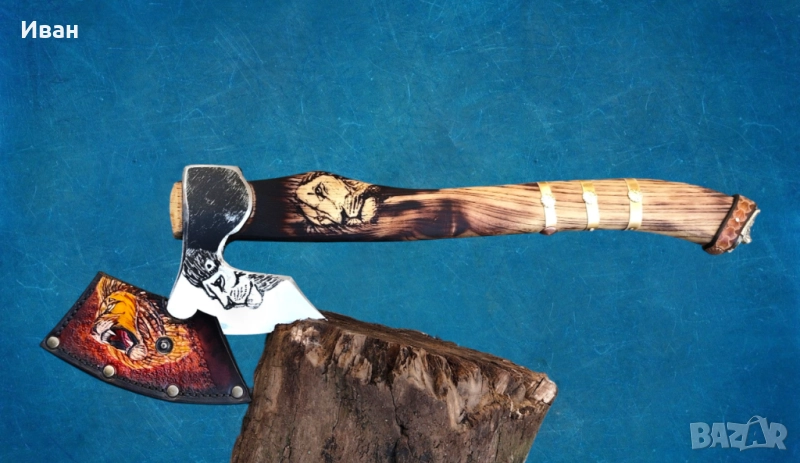 Брадва лъв ръчна изработка топор секира , снимка 1