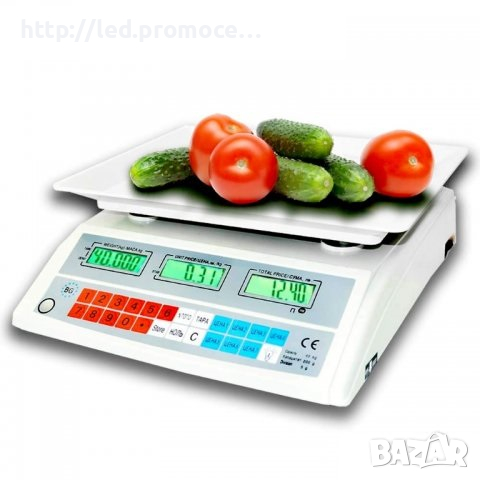 Електронен кантар Търговска ценообразуваща Везна кантар 40 кг пласмасова платформа тава, снимка 1