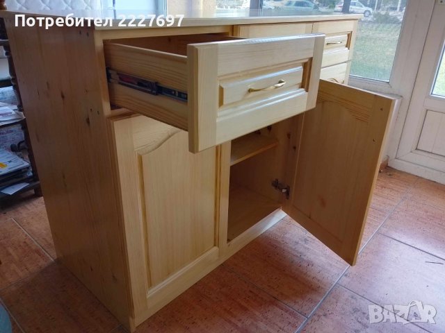 Шкаф 120 см.с 3 чекмеджета и 3 врати- масив, снимка 4 - Шкафове - 42354238