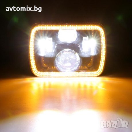  Правоъгълни LED фарове 5×7″ H4 букса, 4 светлини, снимка 5 - Аксесоари и консумативи - 41662257