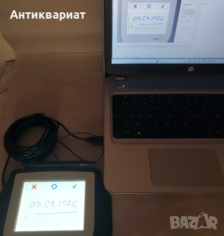 Таблет за подпис, цветен - signotec LCD Signature Pad Omega / Germany, снимка 5 - Друга електроника - 53696276