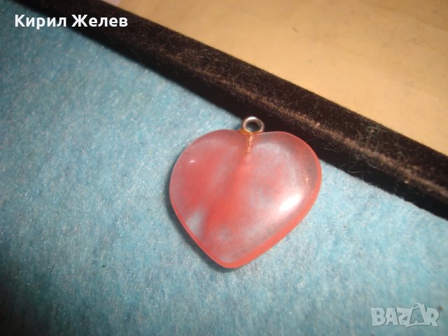 СКЪПОЦЕННО СЪРЧИЦЕ РОЗОВ КВАРЦ БЕЛ ЕПОК СТАР АРТ МЕДАЛЬОН 19366, снимка 4 - Колиета, медальони, синджири - 35664717