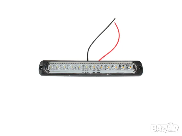 Мигащ LED габарит с рефлектор 12 LED 12-24V жълто-бял, снимка 3 - Аксесоари и консумативи - 55869052