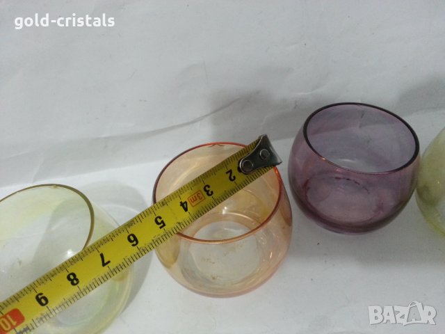 Цветни стъклени чашки за ракия, снимка 3 - Антикварни и старинни предмети - 31881776