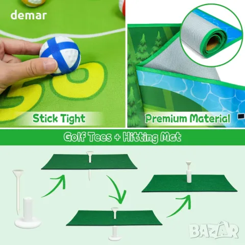 Постелка за голф Dr.Rapeti 70 x 60 инча, комплект за игра на голф, снимка 3 - Голф - 47313725