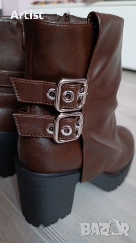 Нови удобни боти в кафяво, снимка 6 - Дамски боти - 52956208