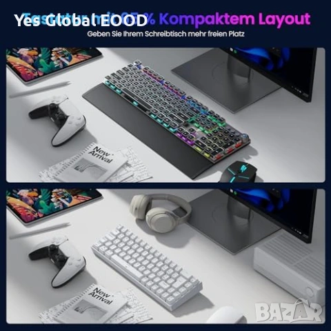 TECURS Механична геймърска клавиатура RGB, снимка 9 - Клавиатури и мишки - 53735387