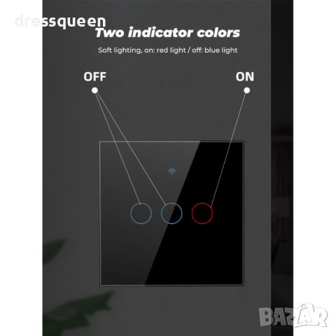 4000 WiFl Wi-Fi Смарт Сензорен Ключ за осветление с тъч стъклен панел, снимка 11 - Лед осветление - 42168035