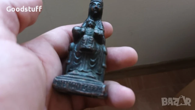Фигурка,Богородица,медна, надписи,винтидж,, снимка 4 - Антикварни и старинни предмети - 50586496