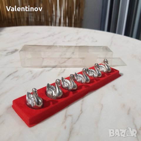 Комплект от шест метални поставки за имена- декорация зя маса, снимка 2 - Прибори за хранене, готвене и сервиране - 38939315