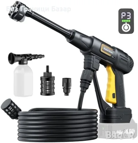 Нова Акумулаторна водоструйка за Makita 18V 300W с 6 дюзи и пяна за кола, двор, градина и тераса