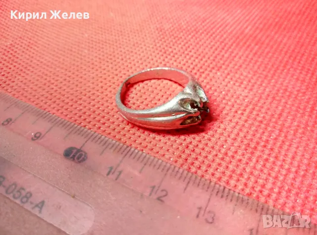 СТАР ПОСРЕБРЕН МЕДЕН ПРЪСТЕН с ГНЕЗДО За МОНТИРАНЕ на СКЪП КАМЪК 47421, снимка 4 - Пръстени - 47282681