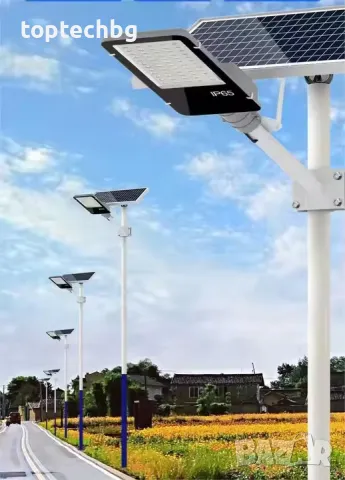 2БР Улична соларна лампа JORTAN с панел и стойка 1800W, снимка 6 - Соларни лампи - 49714908