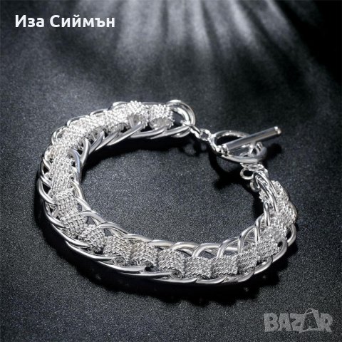 Сребърна гривна, снимка 1 - Гривни - 34211699