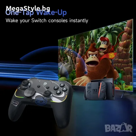 EasySMX S10, Nintendo Switch/Switch 2,PC, Mobile,TMR джойстик, HD Rumble, черен, безжичен контроле, снимка 2 - Джойстици и геймпадове - 55933923