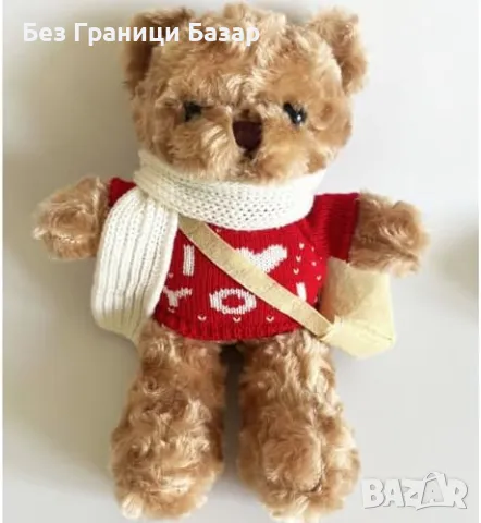 Ново очарователно плюшено мече – мека играчка за подарък 30 см Св. Валентин, снимка 6 - Романтични подаръци - 48892317