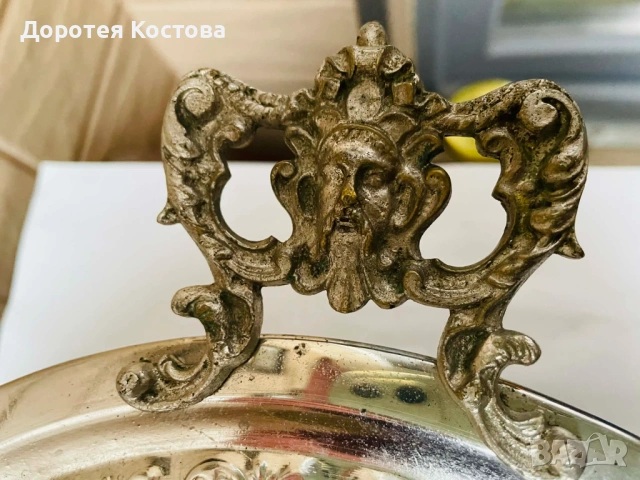 Красива фруктиера на столче от Англия с 2 дръжки, снимка 3 - Антикварни и старинни предмети - 53473729