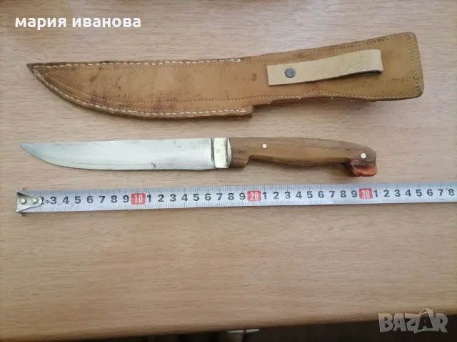 Стар кован нож с кожена кания , снимка 3 - Ножове - 55600650
