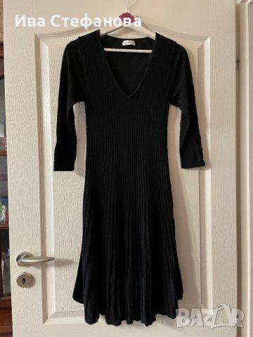Нова черна ежедневно елегантна рокля рипс рипсена еластична разкроена свободен модел, снимка 4 - Рокли - 42607919