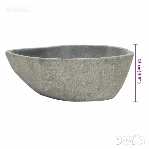 vidaXL Мивка от речен камък, овална, (37-46)x(29-36) см, снимка 10 - Мивки - 56146432