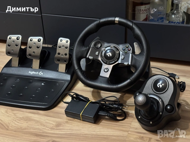 Волан Logitech G920 + Shifter, снимка 2 - Джойстици и геймпадове - 53688847