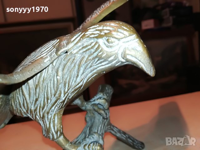 ГОЛЯМА ПТИЦА 46СМ-МЕД/МЕСИНГ 1001231554, снимка 2 - Антикварни и старинни предмети - 39255923
