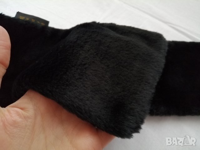 TCM дамски черен плюшен шал - подарък при покупка над 12 лв, снимка 10 - Шалове - 44341197