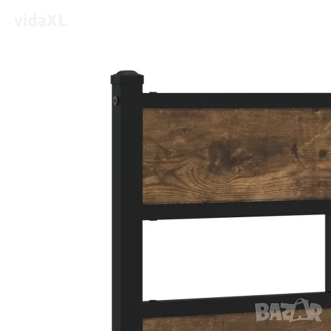 vidaXL Рамка за легло, без матрак, с табла, опушен дъб, 120x200 см, снимка 8 - Спални и легла - 56147471