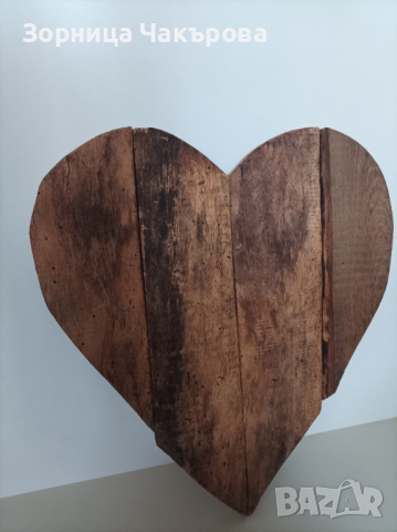 Декорация -дървено сърце, снимка 4 - Декорация за дома - 44713022