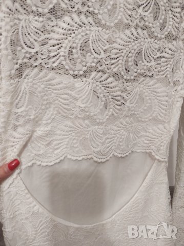 Бяла рокля с дантела , снимка 6 - Рокли - 41696280